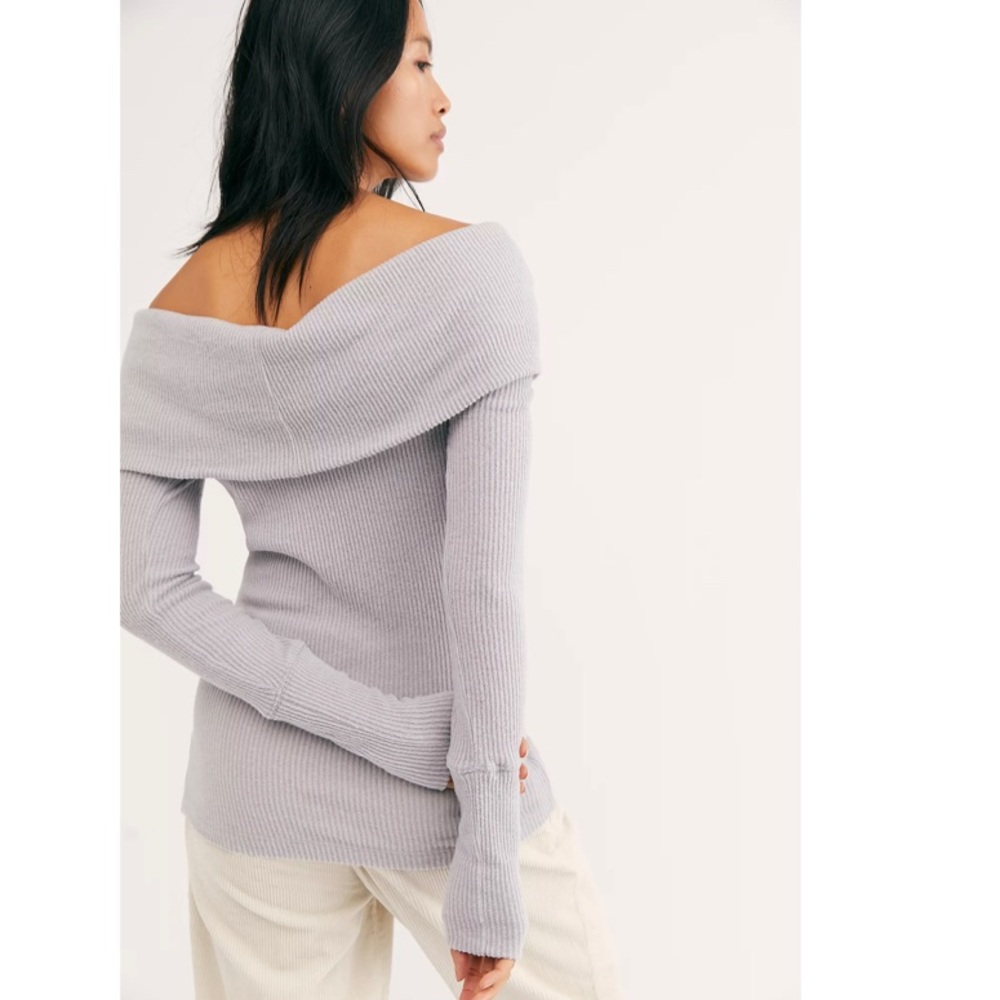 FREE PEOPLE Snowbunny Long Sleeve NWT Sz M Grey - Picture 11 of 16
